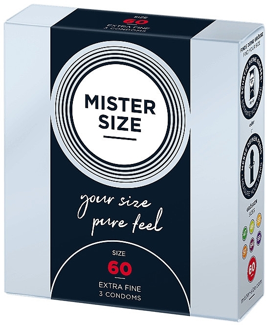 Latex Condoms, 60 size, 3 pcs - Mister Size Extra Fine Condoms — photo N2