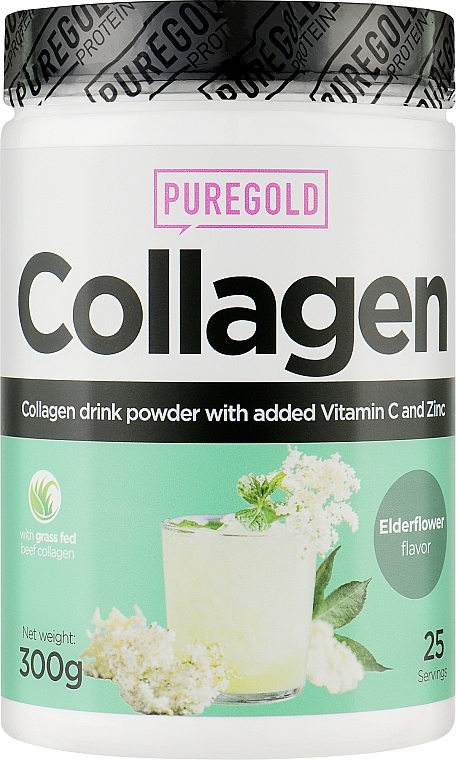 Collagen with Vitamin C & Zinc, elderberry - PureGold Collagen Marha — photo N1