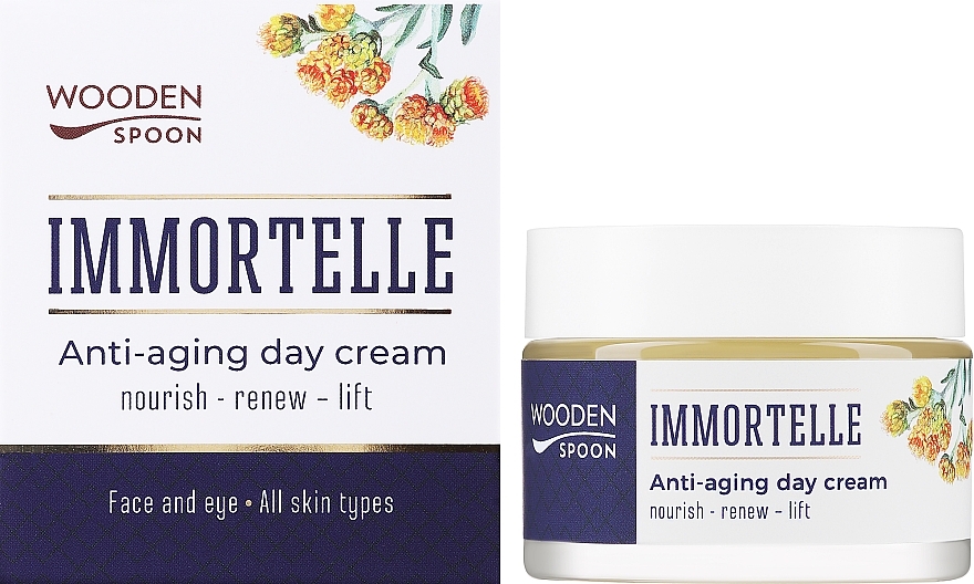 Day Cream for Face - Wooden Spoon Anti-Aging Day Cream Immortelle & Superseeds — photo N1