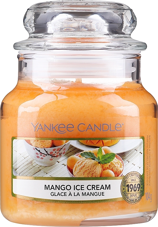 Scented Candle in Jar - Yankee Candle Mango Ice Cream Candle — photo N1