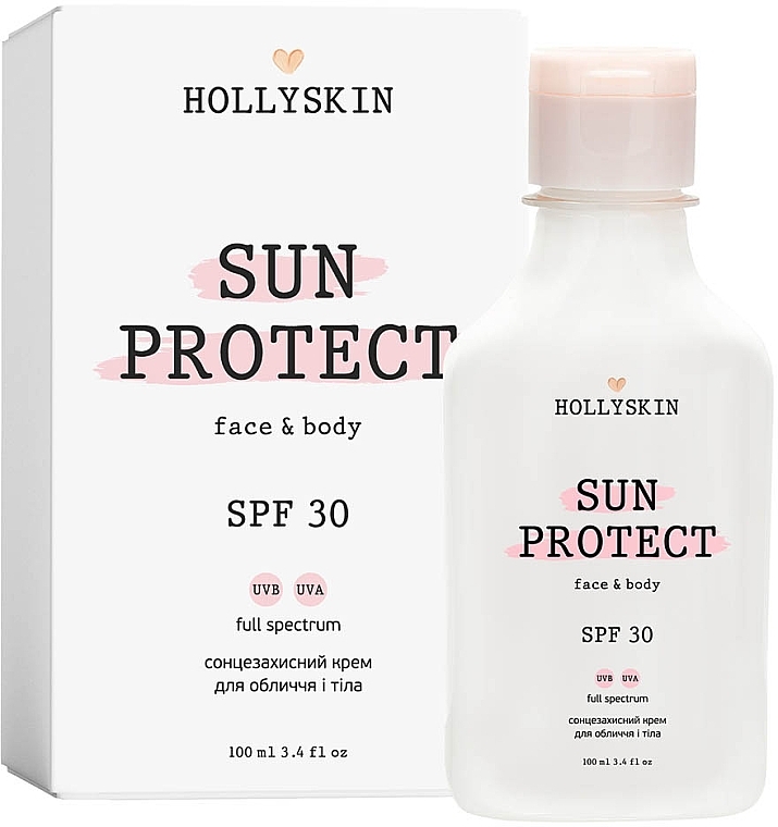 Face & Body Sunscreen - Hollyskin Sun Protect Face&Body Cream SPF 30 — photo N1