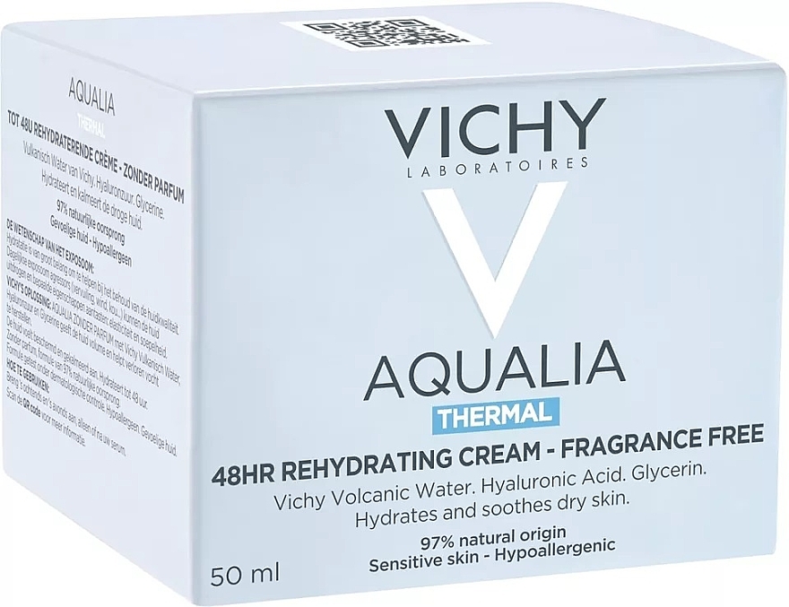 Unscented Moisturizing Cream - Vichy Aqualia Thermal 48H Rehydrating Cream Fragrance Free — photo N2