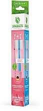 Fragrances, Perfumes, Cosmetics Toothbrush Set, medium, pink + blue - Synergetic Eco Dental Care Medium