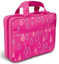 Fragrances, Perfumes, Cosmetics Folding Makeup Bag "Droplets", 4945, with handles, pink - Donegal Cosmetic Bag