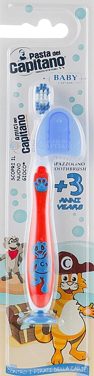 Kids Toothbrush 3+, soft, red - Pasta del Capitano — photo N1