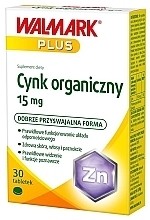 Organic Zinc Dietary Supplement, 15 mg, 30 pcs - Walmark — photo N1