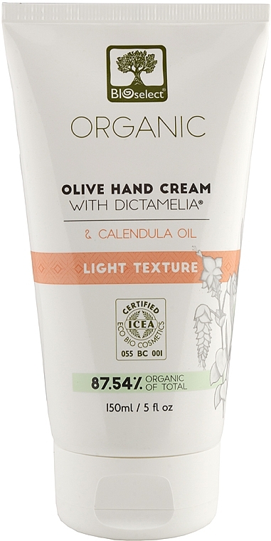 Lightweight Hand Cream with Dictamelia & Calendula - BIOselect Olive Hand Cream Light Texture — photo N1