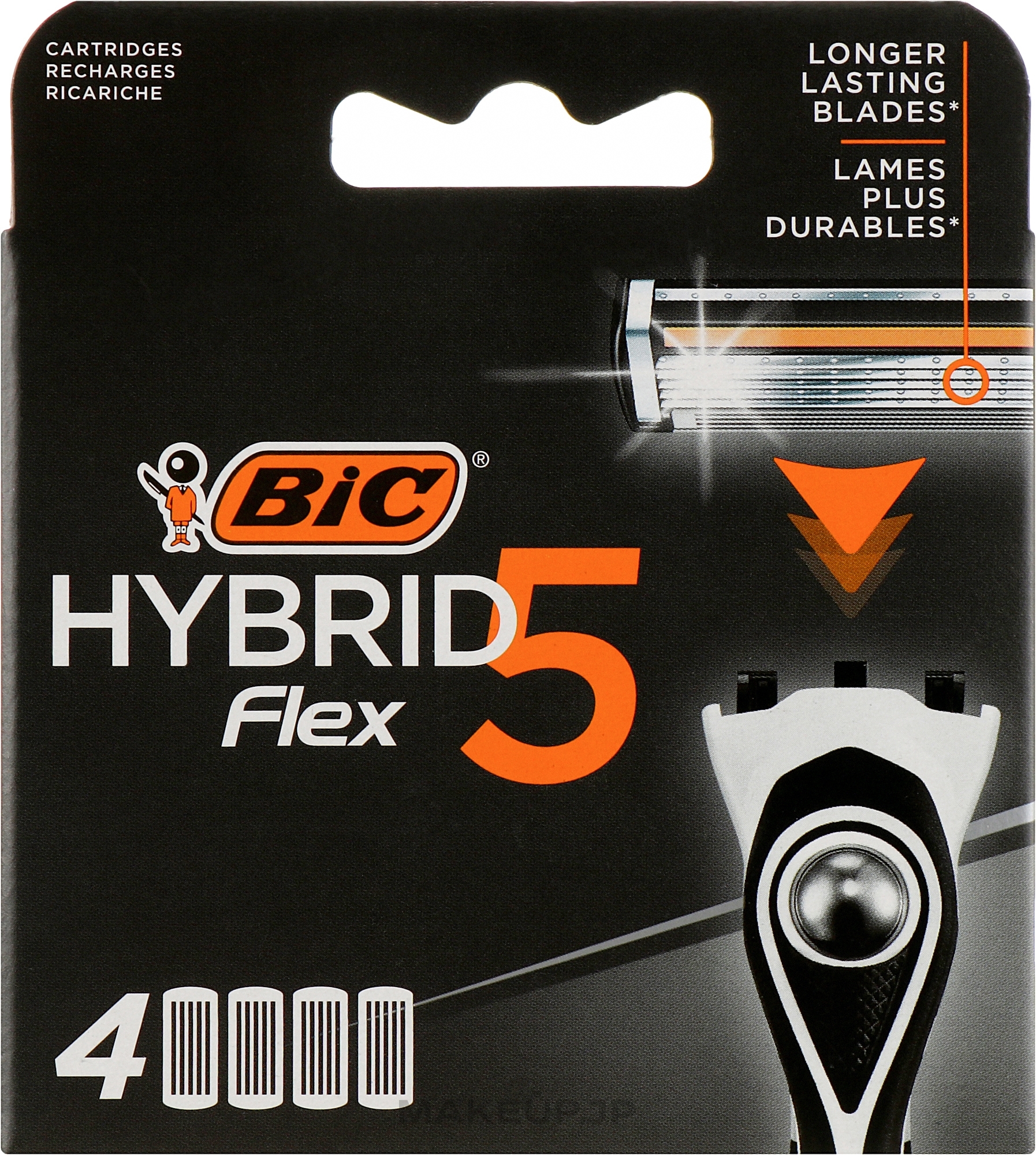 Replaceable Shaving Cassettes - Bic Flex 5 Hybrid — photo 4 szt.