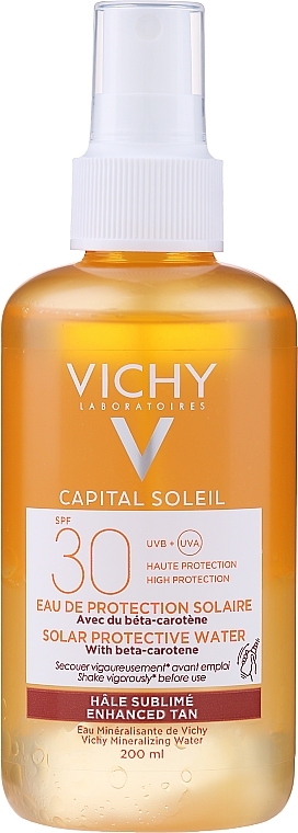 Sunscreen Spray with Beta-Carotene - Vichy Ideal Soleil Solar Protective Water Enhanced Tan SPF30 — photo N2