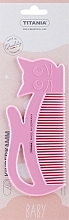 Kids Hair Comb, pink - Titania — photo N1