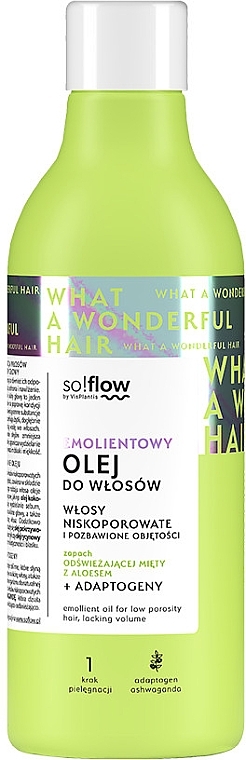 Softening Oil for Low Porous Hair - So!Flow by VisPlantis Hair Emollient Oil — photo N1