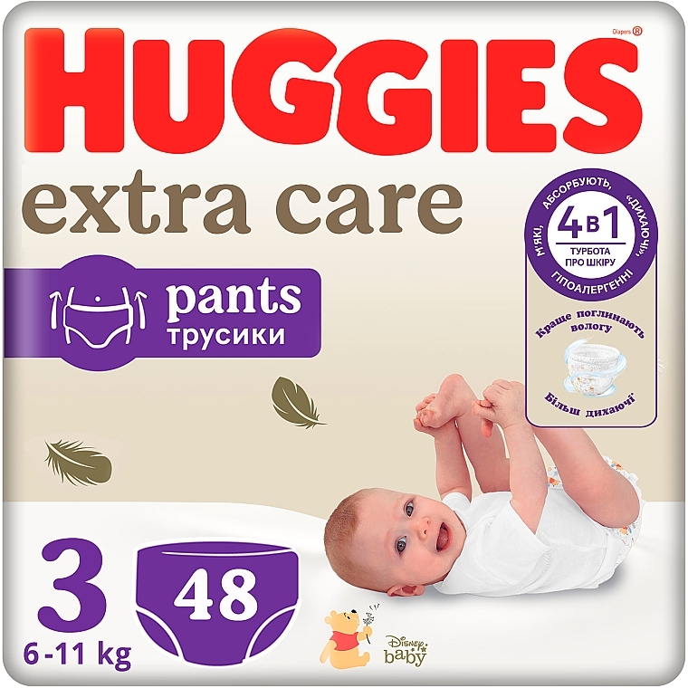 Elite Soft Pants Diapers, size 3, 6-11 kg, 48 pcs. - Huggies — photo N1