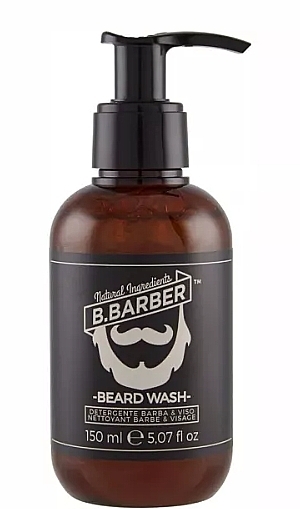 Beard & Mustache Gel Shampoo - B.Barber Beard Wash With Pump — photo N1