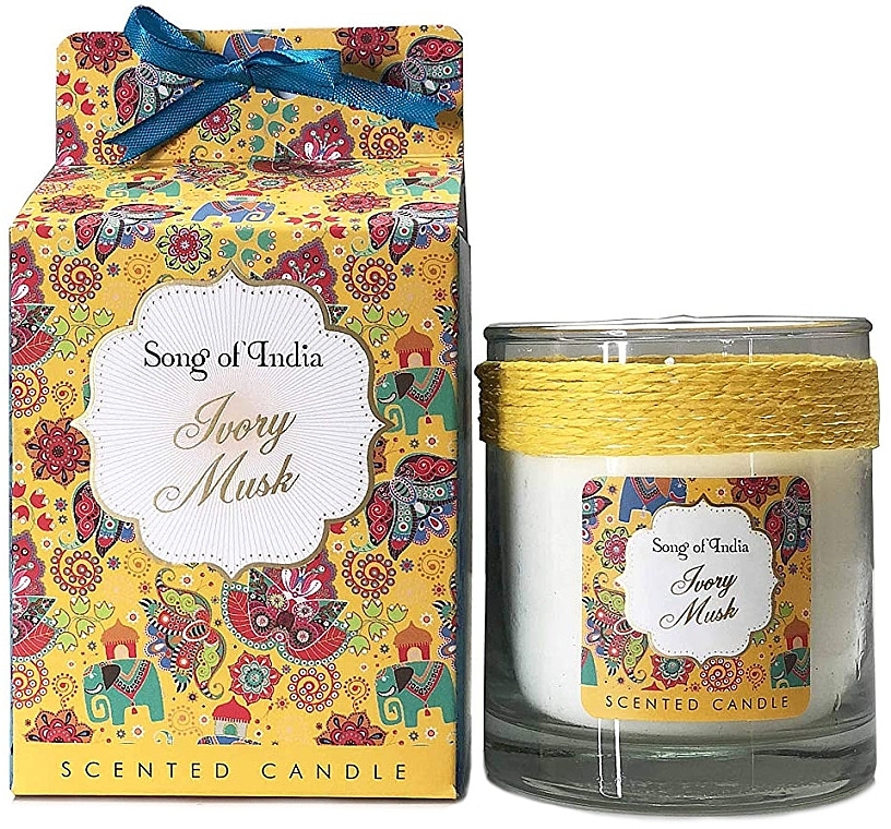 Scented Candle "White Mask" - Song of India Ivory Musk Scented Candle — photo N1