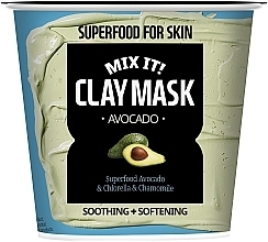 Fragrances, Perfumes, Cosmetics Soothing & Softening Clay Mask with Avocado Extract - Superfood for Skin MIX IT! Clay Mask Avocado