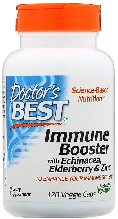 Immune Supplement with Echinacea, Elderberry & Zinc,c apsules - Doctor's Best — photo N2