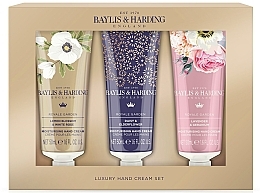 Fragrances, Perfumes, Cosmetics Set - Baylis & Harding Royale Garden Luxury Hand Cream Set (h/cr/3x50ml)