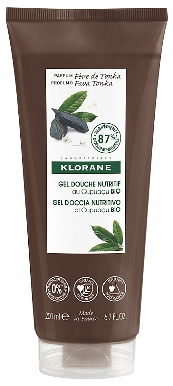 Nourishing Shower Gel with Organic Tonka Beans - Klorane Nutrition Shower Gel Nutritious Tonka Beans — photo N1