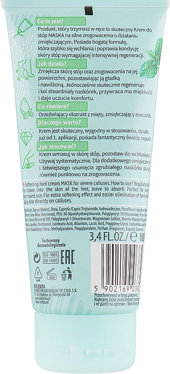 Softening Foot Cream Mask - Bielenda Minty Fresh Foot Care Softening Foot Cream Mask — photo N3