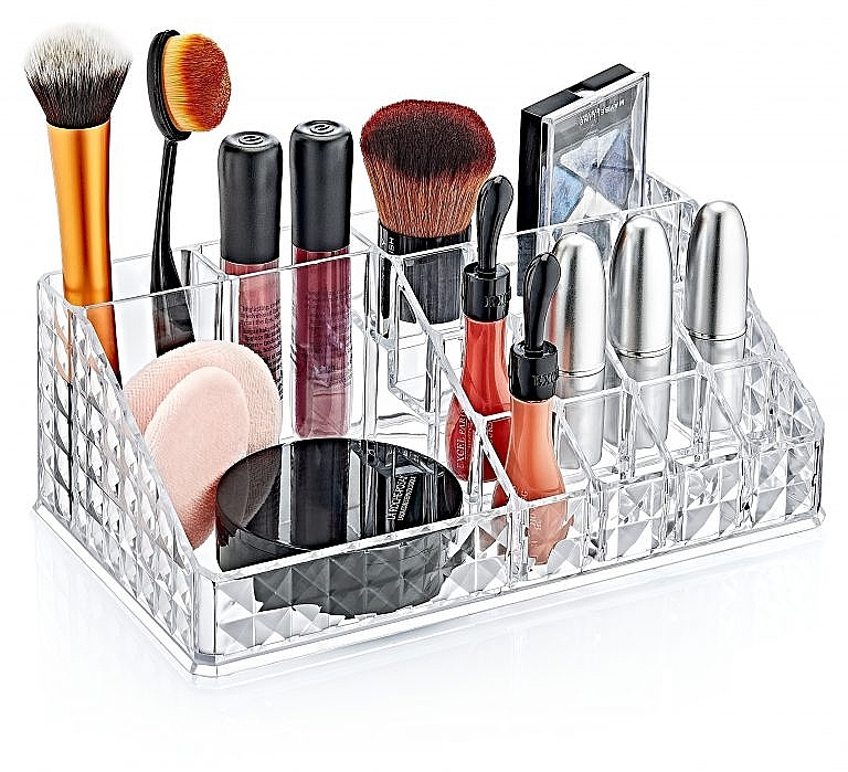 Cosmetics Organizer with Drawer 'Diamond' 23x15x11.5 cm, plastic - BoxUp — photo N2