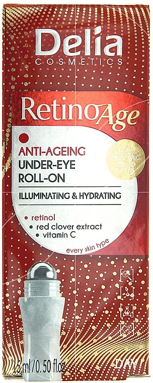 Anti-Aging Eye Gel - Delia Retinoage Anti-Ageing Under-Eye Roll-On — photo N1