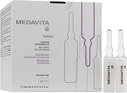 Fragrances, Perfumes, Cosmetics Soothing Scalp Ampoule - Medavita Velour Relaxing Scalp Lotion