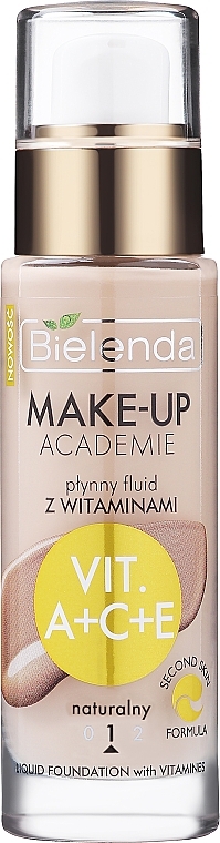 Liquid Foundation with Vitamins A+C+E - Bielenda Make-Up Academie Liquid Foundation With Vitamines — photo N1