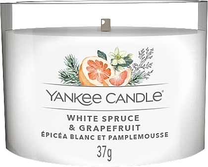 グラスに入った香りのミニキャンドル - Yankee Candle White Spruce And Grapefruit — photo N1