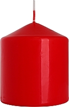 Cylindrical Candle 80x90 mm, red - Bispol — photo N1