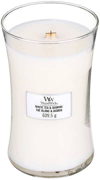 Scented Candle in Glass - WoodWick Hourglass Candle White Tea & Jasmine — photo N2