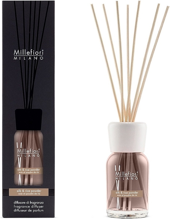 Reed Diffuser - Millefiori Milano Silk & Rice Powder Fragrance Diffuser — photo N2