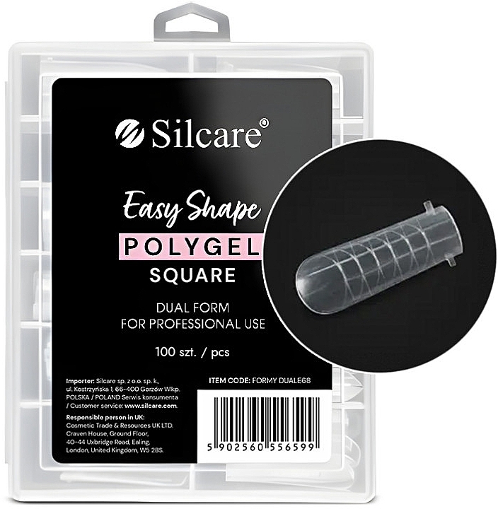 Reusable Nail Forms, square - Silcare Dual Nail Forms — photo N1