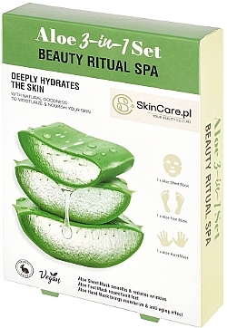 顔、足、手用マスク - SkinCare Beauty Ritual SPA Aloe 3-in-1 — photo N1