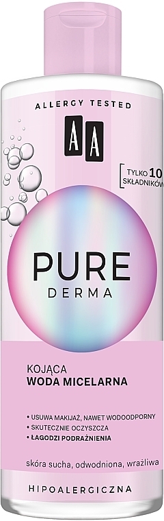 Moisturizing & Soothing Micellar Water - AA Pure Derma Micellar Water For Make-up Removal — photo N1