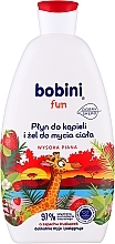 Shower Gel & Bath Foam with Strawberry Scent - Bobini Fun Bubble Bath & Body High Foam Strawberry — photo N1