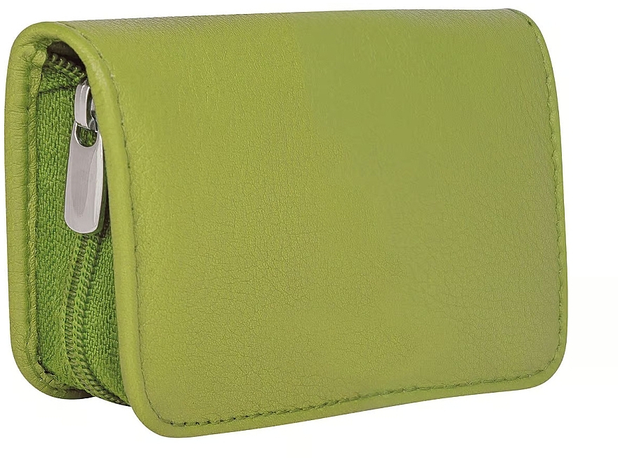 Manicure Set 'Siena' with a zipper, green, 5 pcs - Erbe Solingen Manicure Zipper Case — photo N1