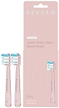 Electric Roothbrush Heads, 2 pcs - Seysso Junior Deep Clean Brush Heads Pink — photo N1