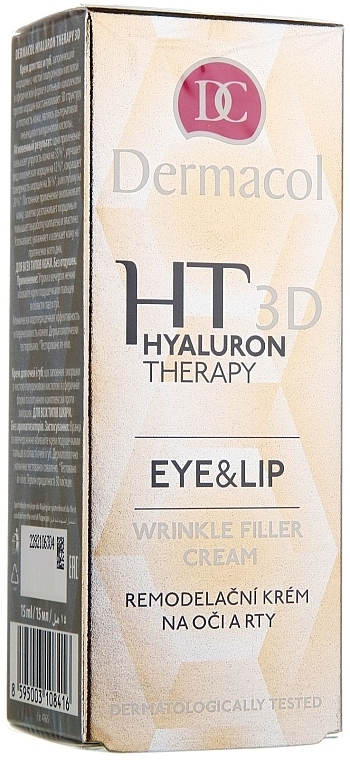 Eye and Lip Cream with Hyaluronic Acid - Dermacol Hyaluron Therapy 3D Eye and Lip Wrinkle Filler Cream — photo N1