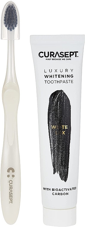 Set - Curaprox Curasept Whitening Luxury White (t/paste/75ml + toothbrush) — photo N1
