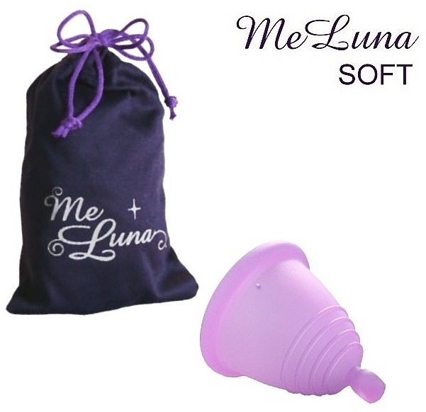 Menstrual Cup with Ball, size S, pink - MeLuna Soft Shorty Menstrual Cup Ball — photo N1