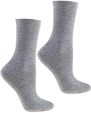 Women's Cotton Knee High Socks, 1 Pair, Grey - Mora — photo N1