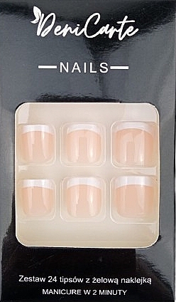 Square Toe Nail Tips, 24 pcs. - Deni Carte Nails 9911 — photo N1