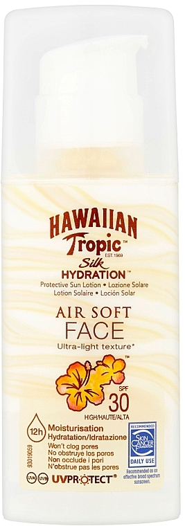 Sun Lotion for Face - Hawaiian Tropic Silk Hydration Air Soft Face Protective Sun Lotion SPF 30 — photo N1