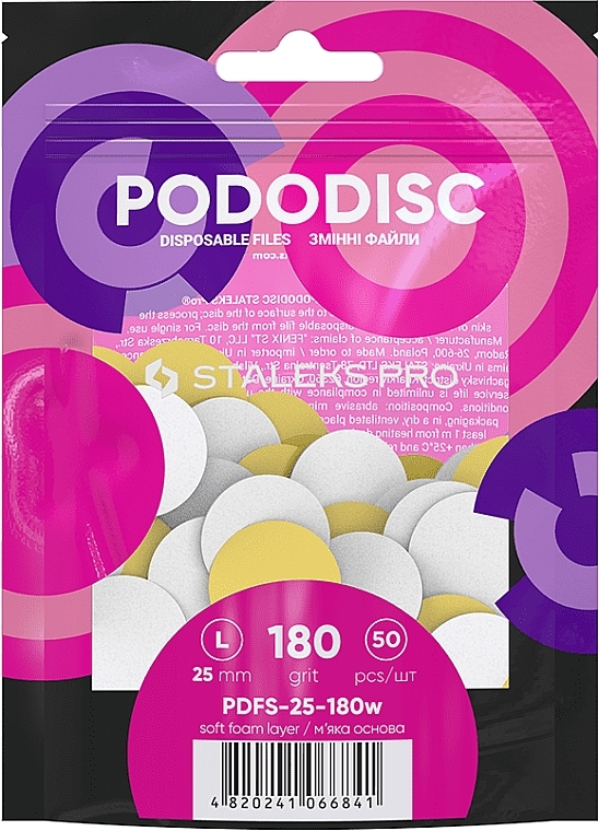 White Pododisc Refill, L, 180 grit - Staleks Pro — photo N3