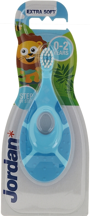 Kids Toothbrush Step By Step, 0-2 years, blue - Jordan Step By Step Extra Soft — photo N1