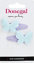 Fragrances, Perfumes, Cosmetics Hair Clips, 2 pcs, lilac with butterflies - Donegal