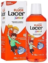 Fragrances, Perfumes, Cosmetics 子供用 ストロベリー マウスウォッシュ - Lacer Junior Fluor Daily Mouthwash 0.05% Strawberry Flavour