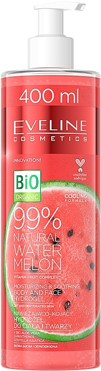 Watermelon Body & Face Hydrogel - Eveline Cosmetics 99% Natural Watermelon — photo N1