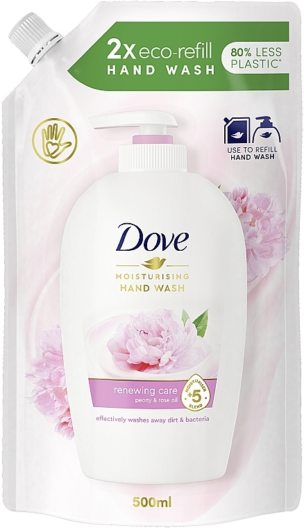 Liquid Cream Soap "Peony" - Dove Cream Wash Fresh Touch (doypack) — photo N1