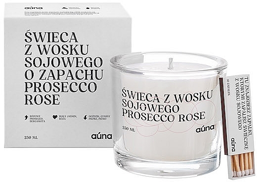 Scented Candle - Auna Soya Candle Prosecco Rose — photo N1